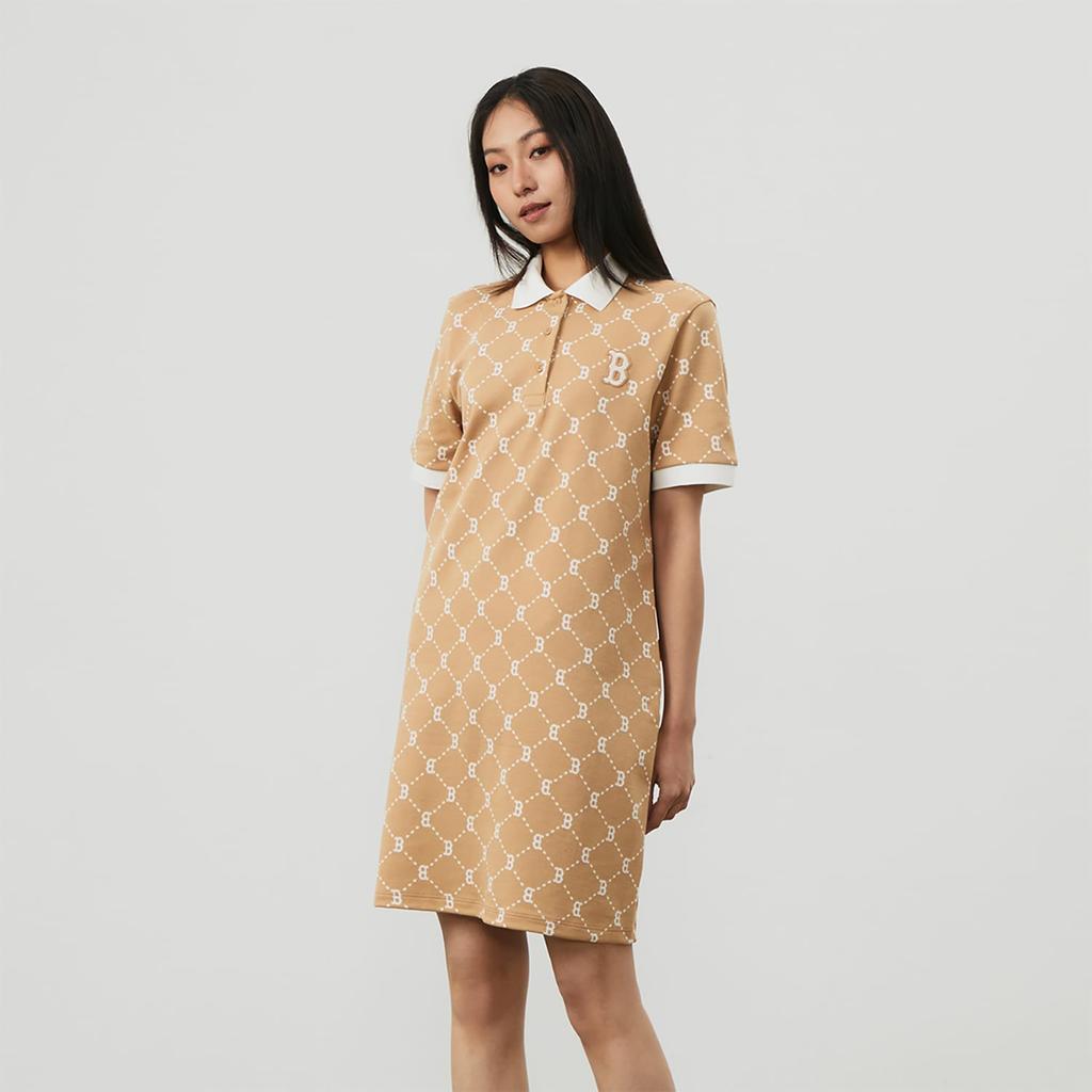 MLB Boston Red Sox SS24 Short Sleeved Dress Women's Light Camel 3FOPM0443-43CAL