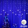 4M Christmas Light Led Snowflake Curtain Icicle Fairy String Lights Outdoor Garland Home Party Garden 2026 New Year Decoration