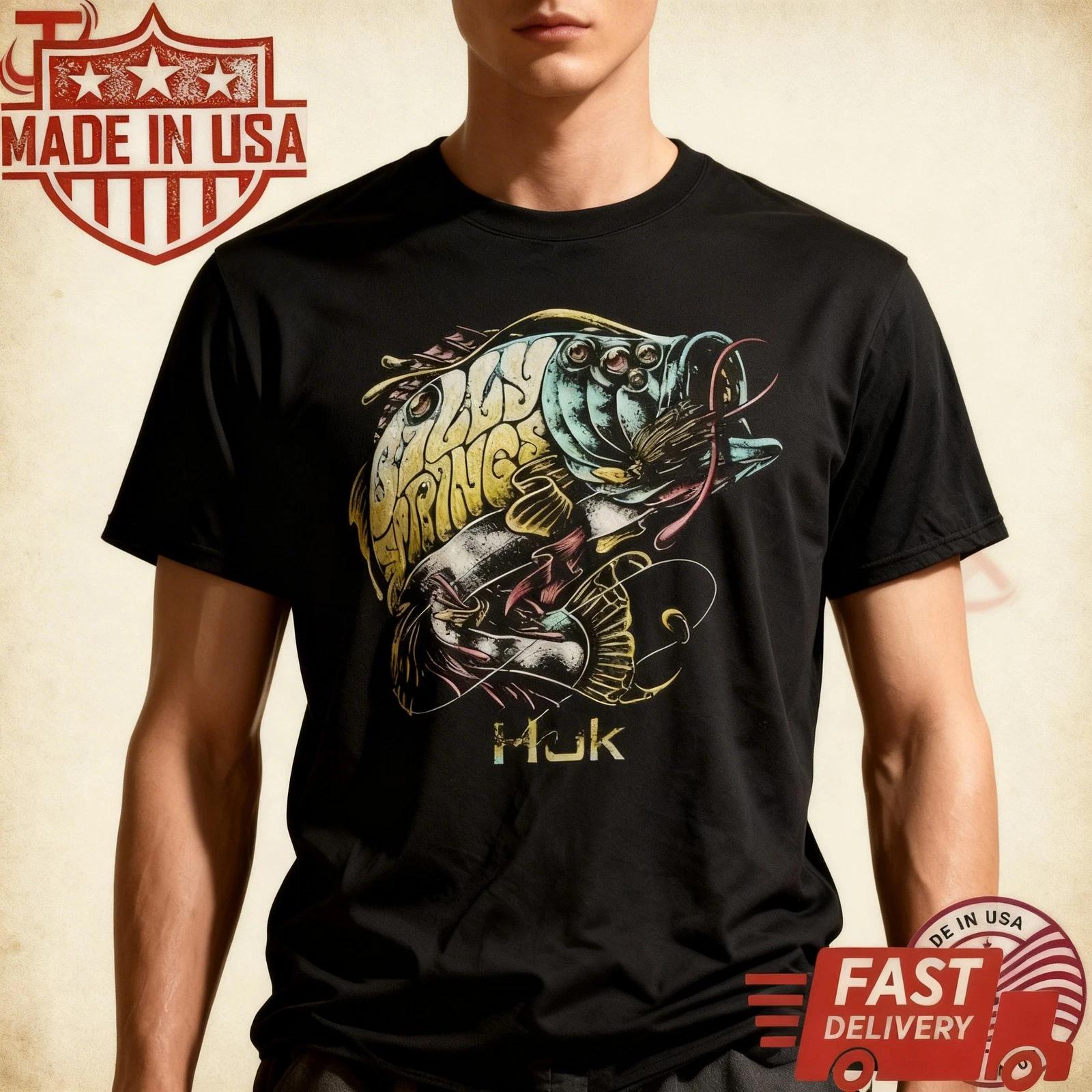 Billy Strings Huk Fishing T-shirts Black unisex ALl size shirt 3XL