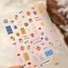 5D Pink Blue Bear Dessert Cake Pudding Candy Cane English Slogan Nail Art Stickers Cute Baby Bear Party Embossed Decals
