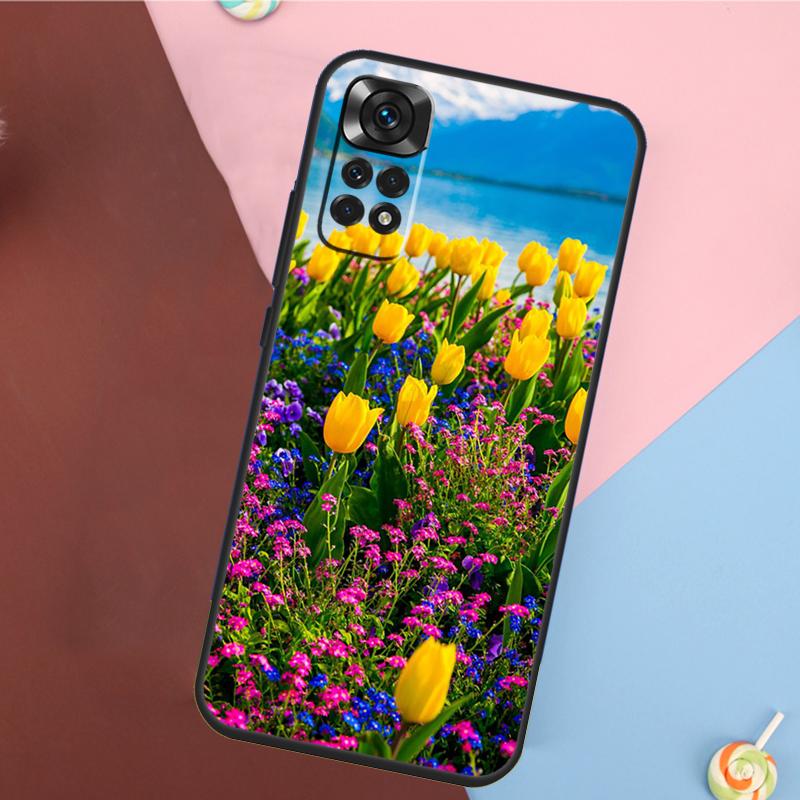 Tulip Flower Cover For Xiaomi Redmi Note 13 14 Pro 12 11 9 10 9S 10S 11S 12S Redmi 14C 10C 12C 13C Case