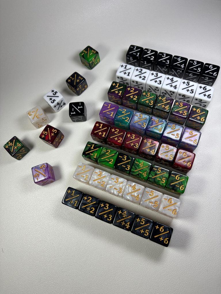 16mm Acrylic Dice for Adding and Subtracting 1-6 in Board Games and Educational Role-Playing
