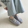 Fashion SUOJIALUN Autumn New Brand Women Flat Shoes Fashion Round Toe Ladies Casual Sneaker Soft Flat Heel Outdoor Dress Mary Jane Shoes