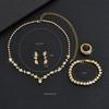 2024 Fashion Bridal Accessories Set: Gold Rhinestone Necklace, Earrings, Bracelet, and Ring