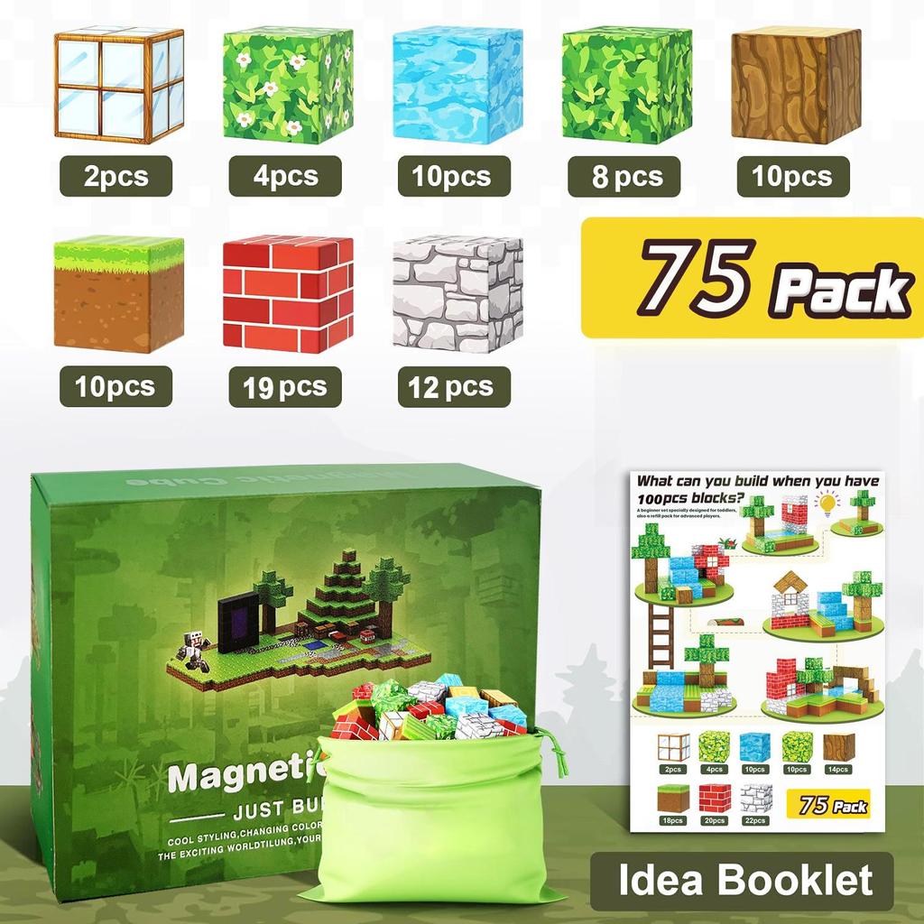 Magnetic World Forest Cube: Mini Magnetic Building Blocks Set