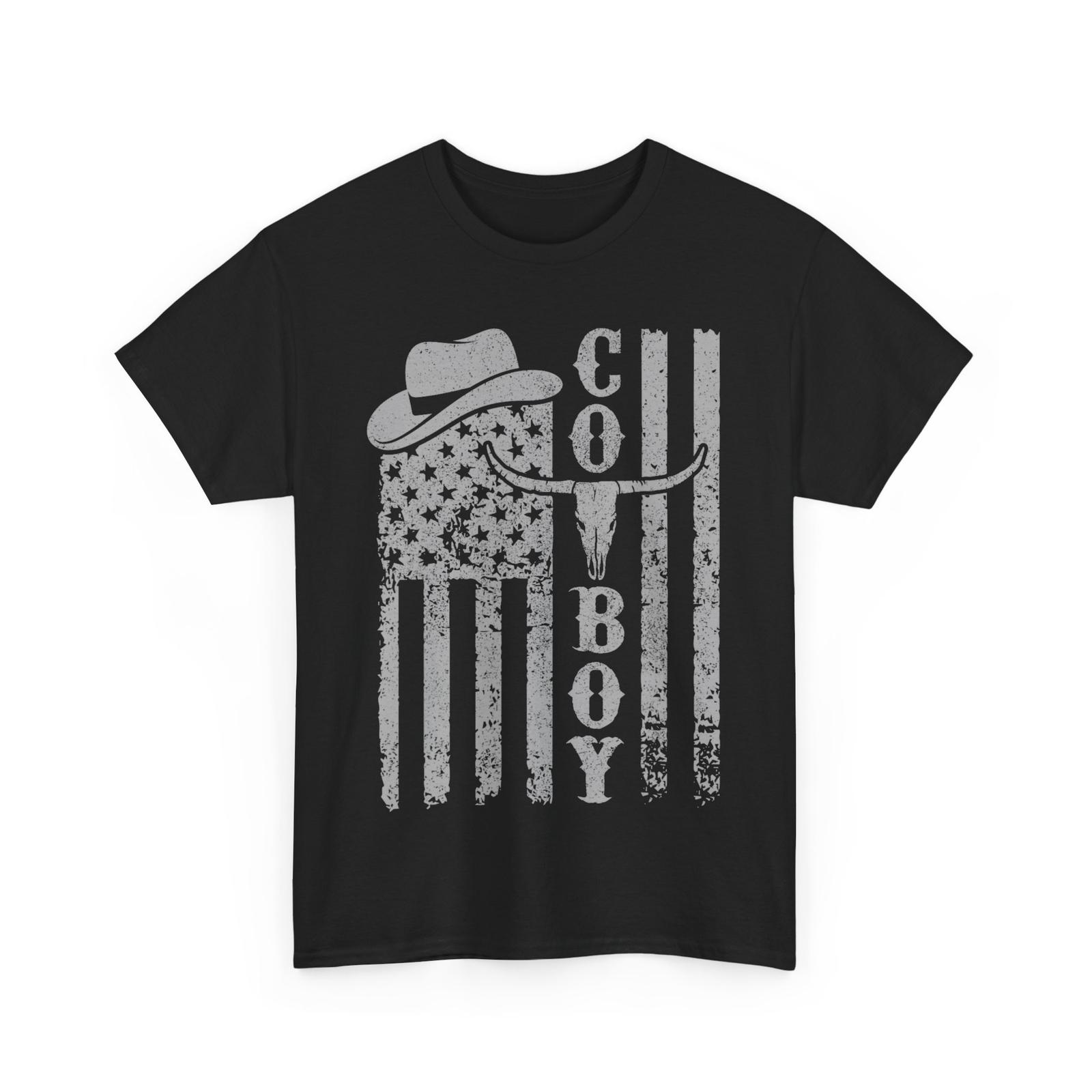 Cowboy American Flag T-shirt, Western Country Cowboy Hat Rodeo Shirt XL