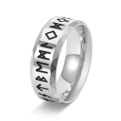 Edelstahl Nordischer Wikinger Runen Ring - Unisex Retro Hand Schmuck