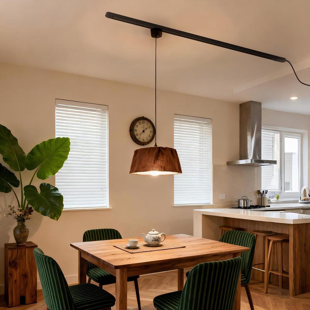 Szbritelight 1m Duct Rail with Hook and Ceiling Mount, 1.5m Cord, Lighting Rail, Lighting Bar, Easy Installation, No Construction Required, Rail