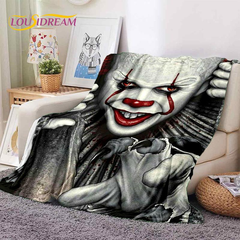 Hororový film Chucky Pennywise Halloween Pila Postava Deku, Měkká Přehozová Deku pro Domov Ložnici Postel Pohovku Piknik Cestovní Kryt