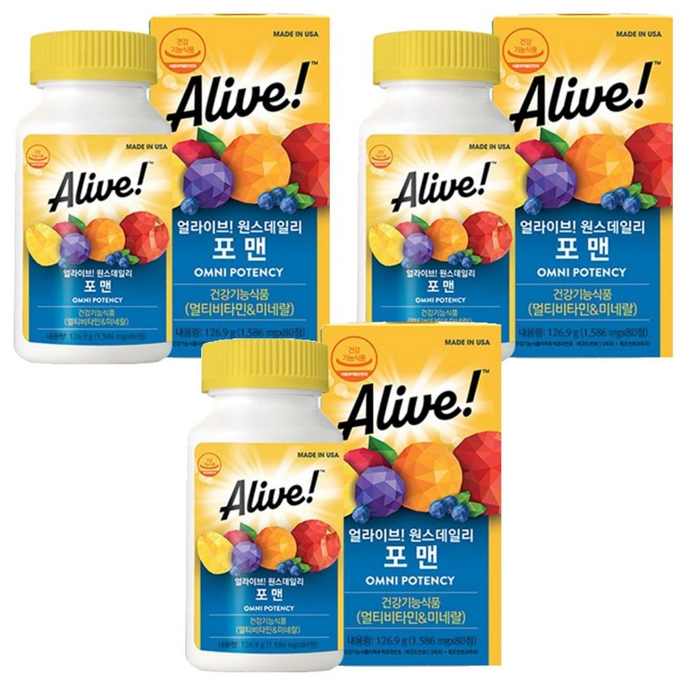 Alive Once Daily for Men Multivitamin 80 Tablets 3 pcs