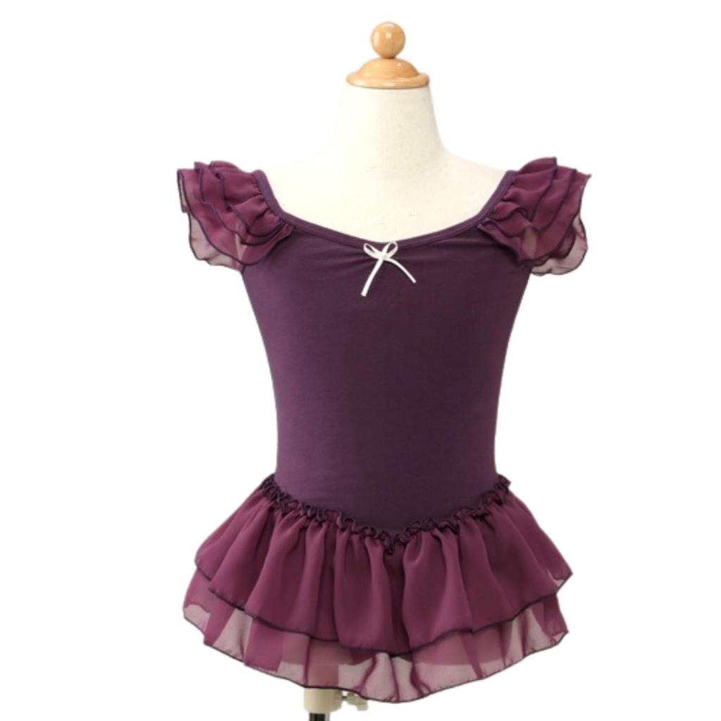 Ballet Specialty Store Mignon Leotard for Short Sizes 3232 Children, Sleeve, 105cm, 115cm, 125cm, 135cm, 145cm, (Blueberry, 145cm)