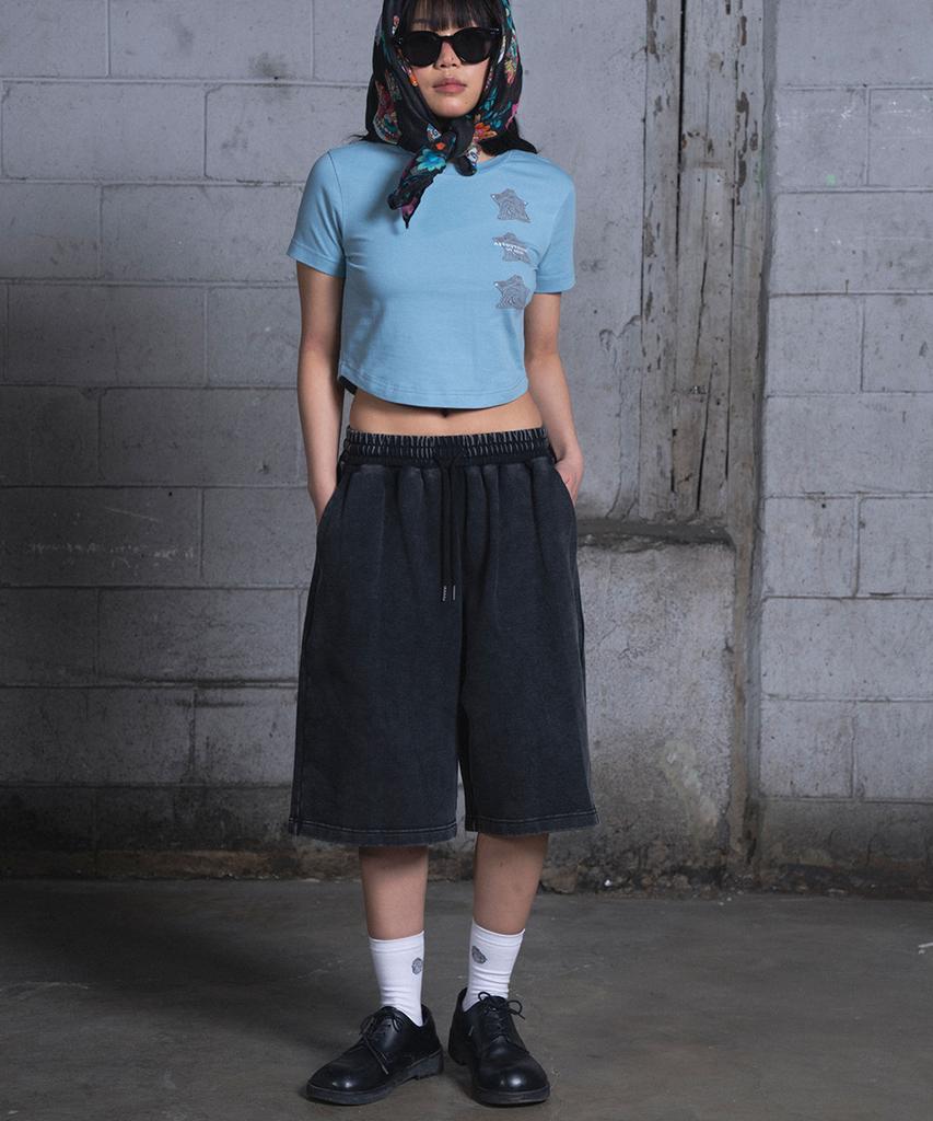 Aejyuttingkeumamaindeu Mineral Wave Bermuda Pants_Black