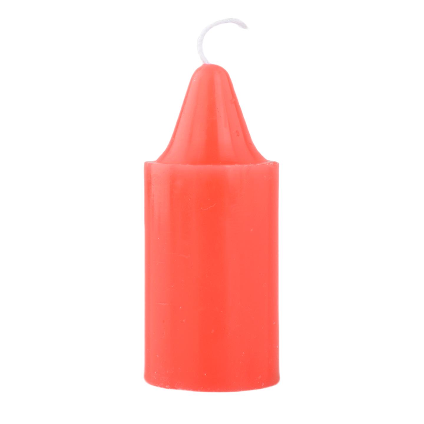 Red Cylindrical Smokeless Odorless Candle for Buddha Worship and Household Use