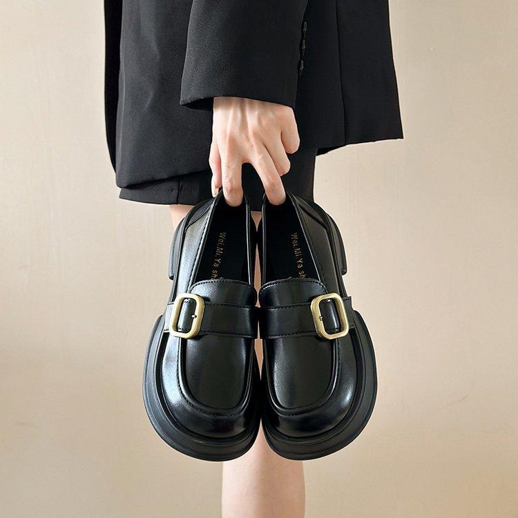 Japanese small leather shoes women's 2025 spring new British style black platform loafers retro jk uniform single shoes