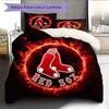 Boston Red Sox2 Pattern Bedding Quilt Set  Home Decoration  Gift (1 * duvet cover + 2 * pillowcase  without core)