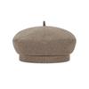 VARZAR VA Curved Oval Metal Blended Beret Mocha Brown
