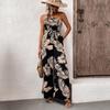Sommer-Jumpsuit mit Blattdruck-Bandeau - Lässige Urlaubsbekleidung für Damen