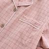 Zomer Pyjamaset voor Koppels: Dames Geruite Katoenen Korte Mouw & Korte Broek, Heren Casual Grote Maat Homewear