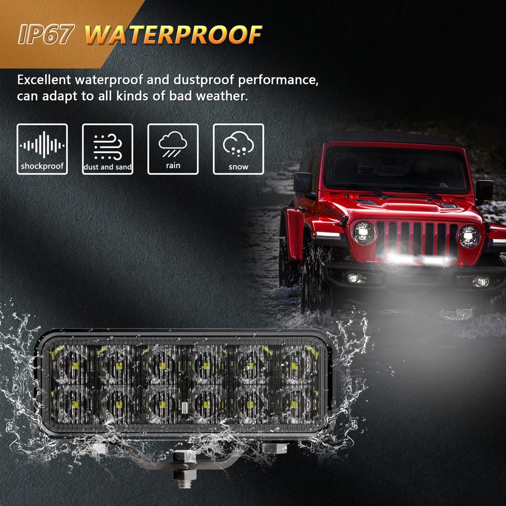 LED pracovní světelné tyče, 6" 120W 8000LM Driving Mlhovka Vodotěsná bodová světla pro nákladní vozidla