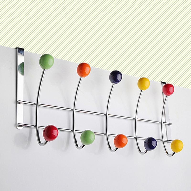 Hanging Heavy Duty Over Door Hooks for Bedrooms Bathroom Door 10 Hooks Stainless Steels Over Door Storage Hooks Hanger