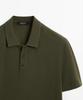 Masimodutti Micro Textured Cotton Blend Polo Shirt