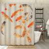 Colorful Koi Fish Shower Curtain - Water-Resistant Fabric For Bathroom - Perfect For Nature And Zen Lovers