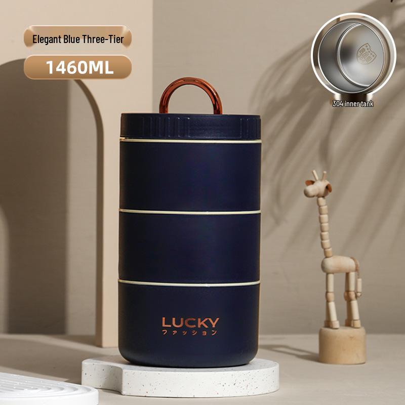304 Stainless Steel Bento Box - Multi-Layer Partitioned Lunch Container for Students and Office Workers
