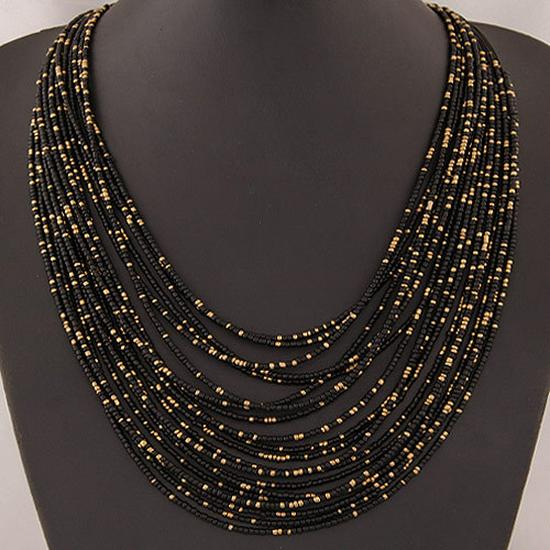 Bohemian Style Rice Bead Necklace Set - Clavicle & Sweater Chains Jewelry