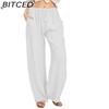 BITCED 10Color Women's Fashion Casual Solid Color Print Pants & Capris