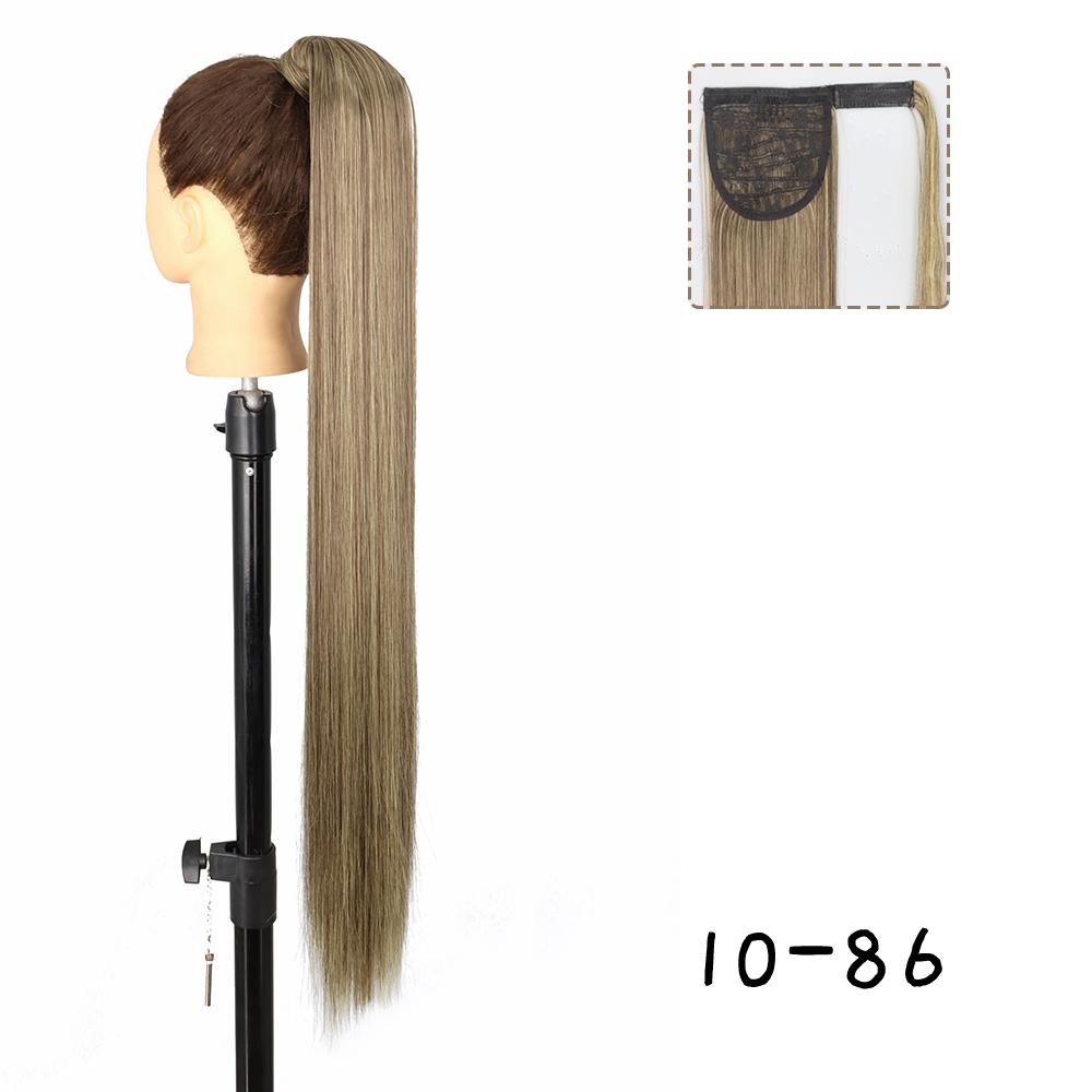 MERISIHAIR Women Long Deep Wavy Warp Around Ponytail Synthetic Fiber Long Brown Wavy Ponytail Hair Extensions Daily Wear