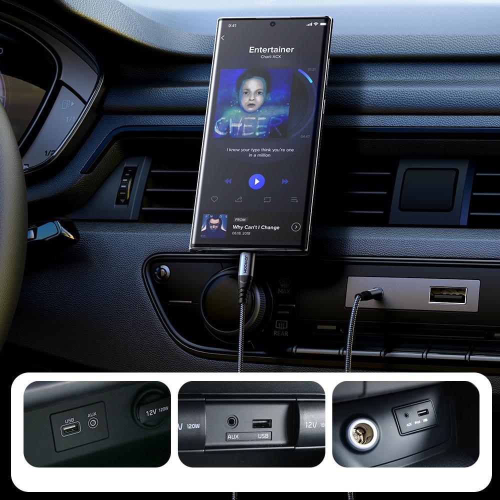 Joyroom High-Fidelity 3.5mm To USB-C Audio Adapter Cable - 1.2m, Black