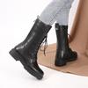 Women's autumn  winter new style simple comfortable wear-resistant women's shoes high heels midsole warm non slip boots