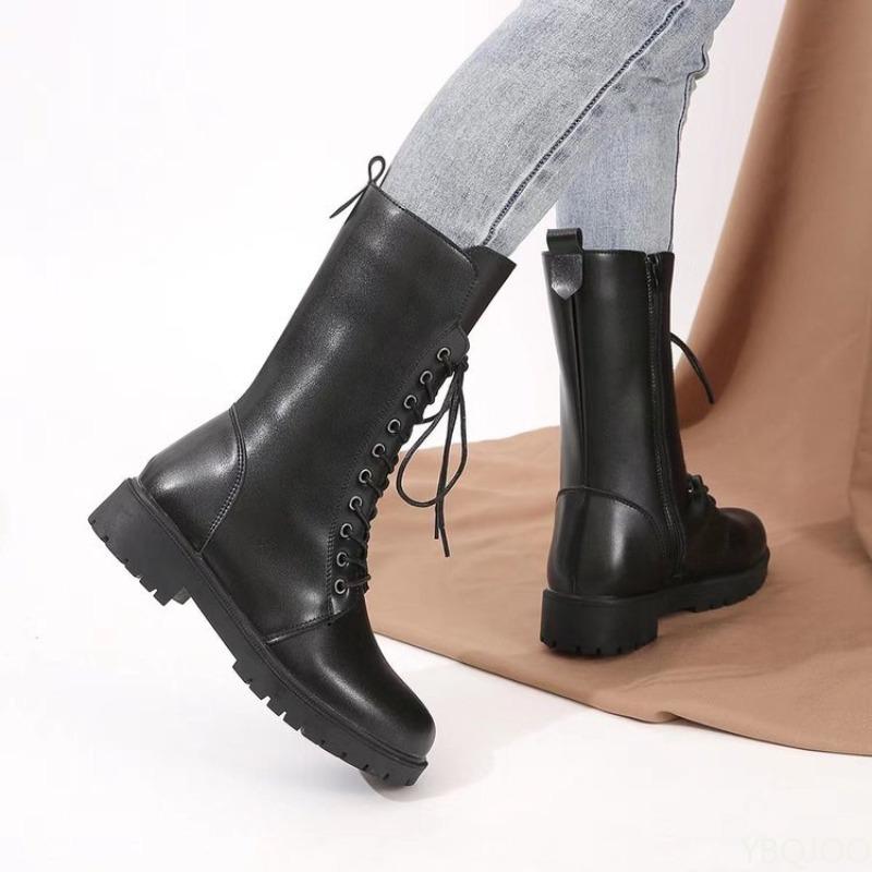 Women's autumn winter new style simple comfortable wear-resistant women's shoes high heels midsole warm non slip boots