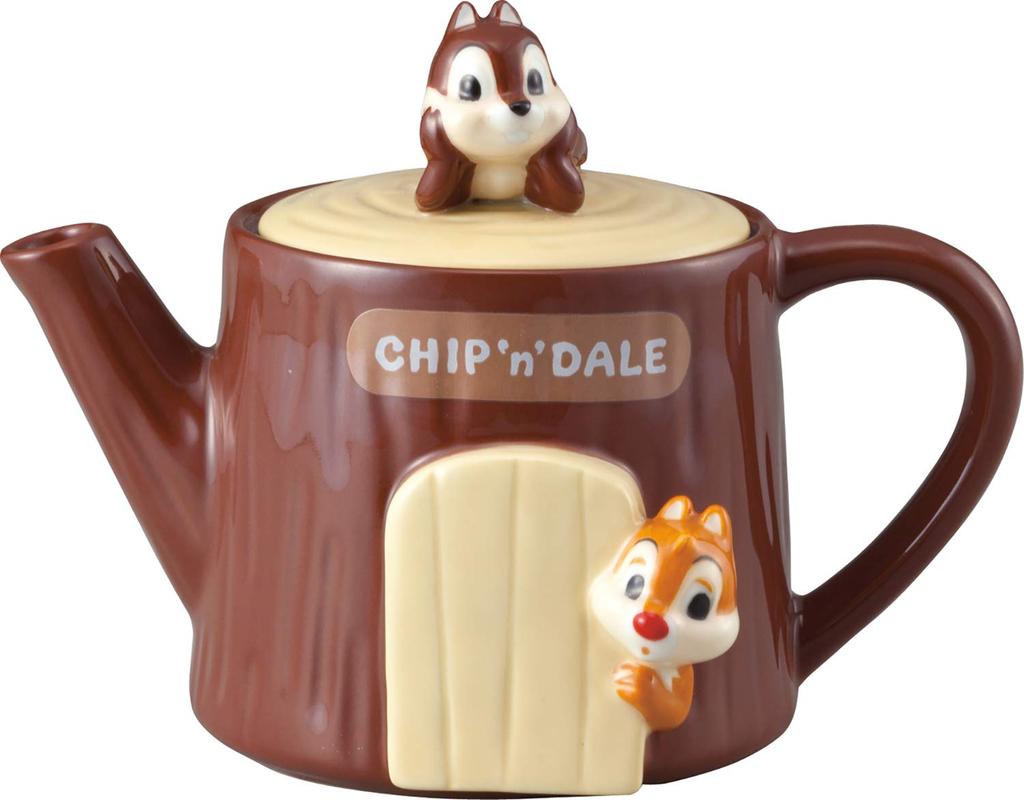 Disney and Chip Dale Teapot 350ml with tea strainer Tableware Disney Goods Character Chip Dale Goods Birthday Present Christmas Present SAN2958 "Chip