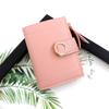A new type of short zipper wallet with a buckle, a fresh and artistic small square coin purse for women