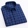 100% Cotton Plaid Shirts for Business Men Long Sleeve Quality Autumn Spring Male Casual