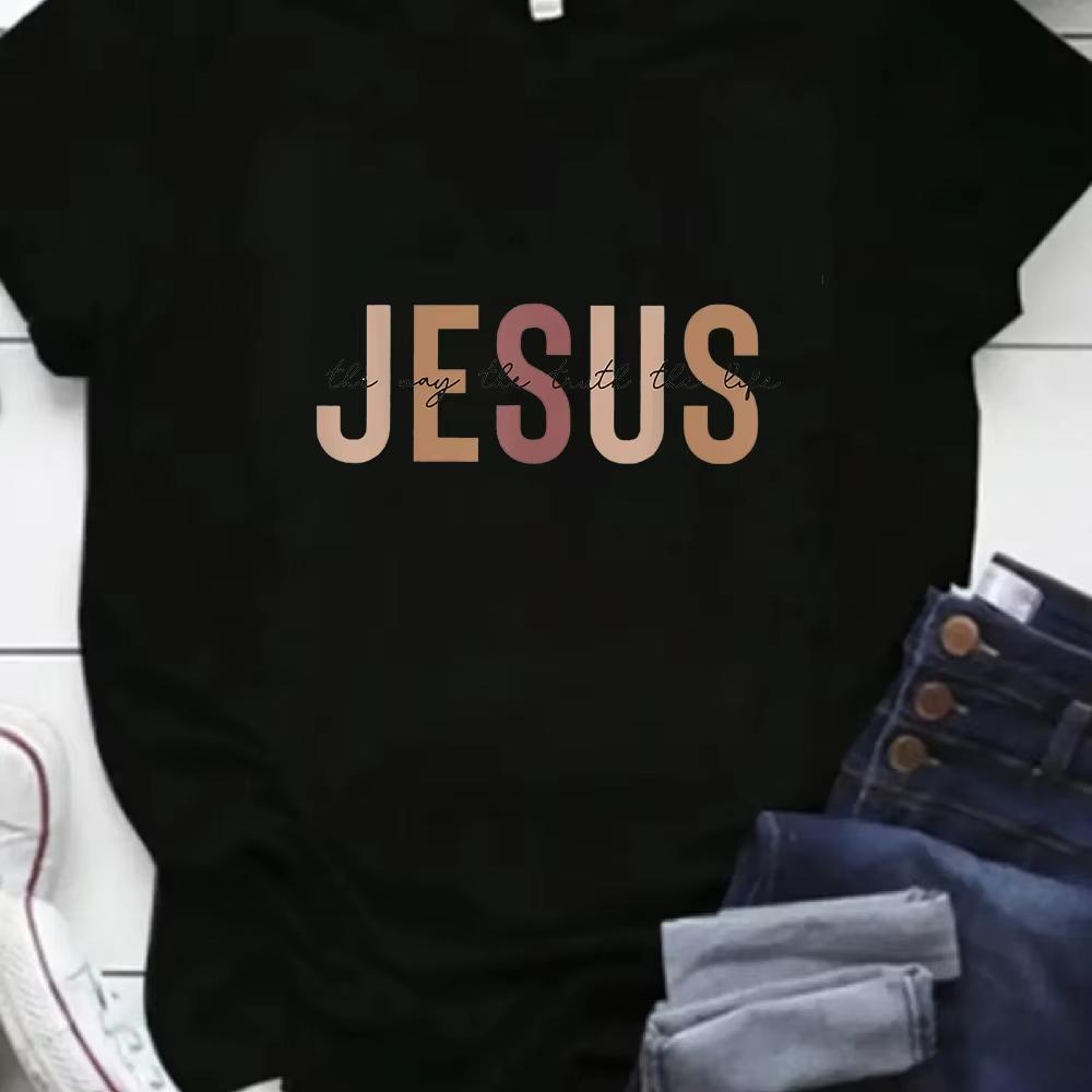 Unisex Jesus Faith Graphic Tshirt Religious Christian Believer Print Casual Short Sleeve Inspirational Faith Tee For Unisex Unisex