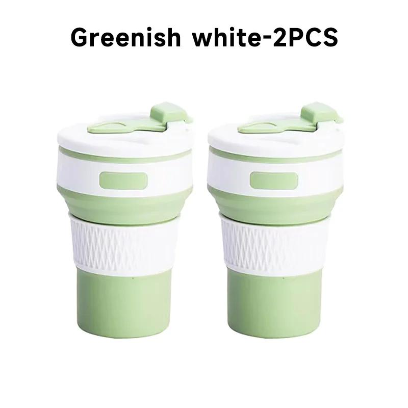 350ML Silicone Folding Cup Collapsible Mug With Cover Coffee Travel Outdoors Portable Water Drinking Tea Cups