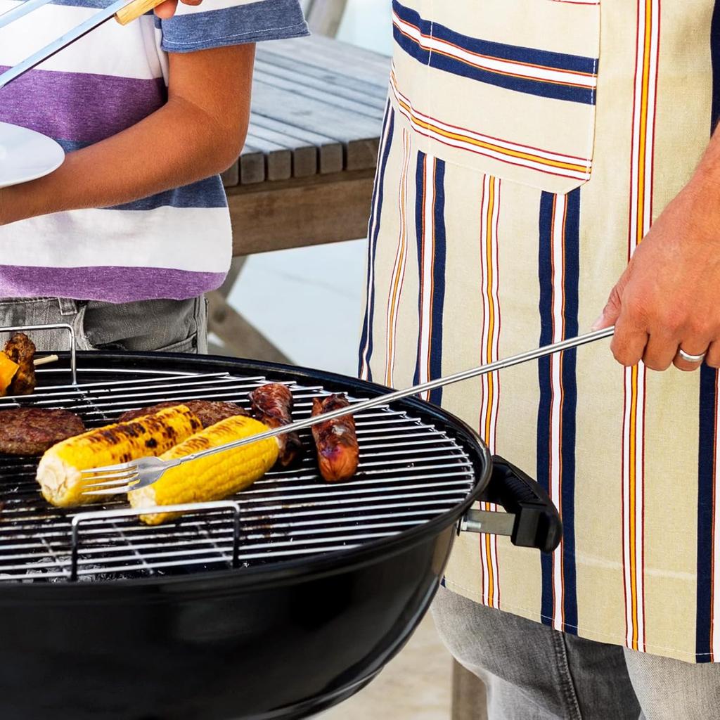 Lystaii Stainless Steel Telescopic Fork Extendable Dinner Fruit Dessert Long Handle Long Stainless Steel Retractable Fork Sturdy