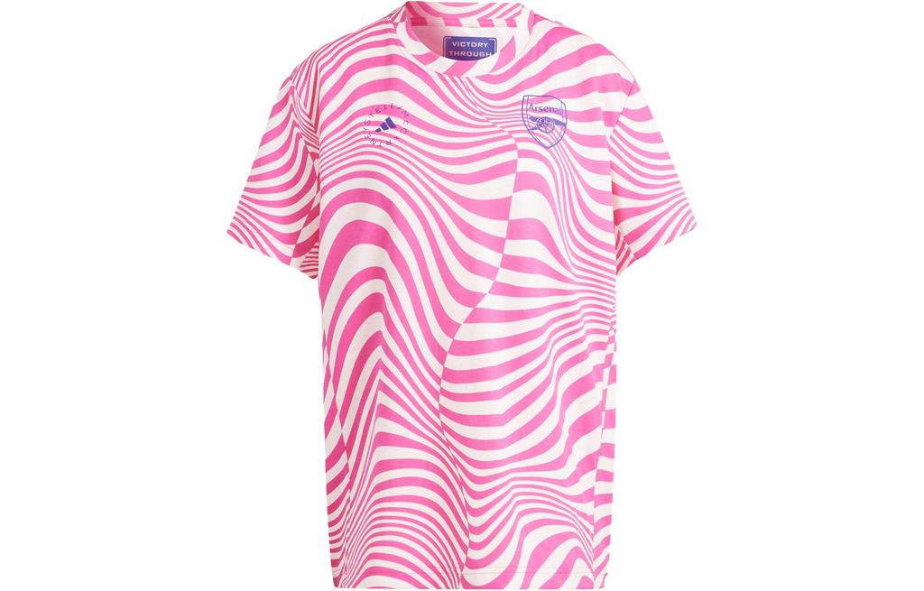 Adidas X Stella McCartney T Shirts Women's Pink Crew Neck Moderate Other IA1497