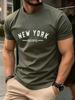New York Fröhlicher Print Baumwoll-T-Shirts Herren Sommer Oversized Rundhals-T-Shirt Kurzarm Bequeme Weiche Oberteile Basic Kleidung