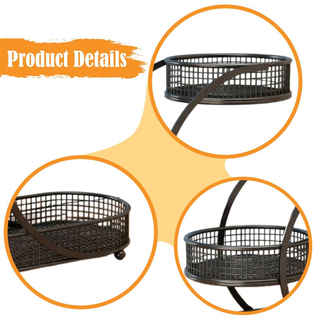 Fruit and Vegetable Storage Basket Rack Metal Iron Organizer Holder for Home Office Counter Kitchen Use