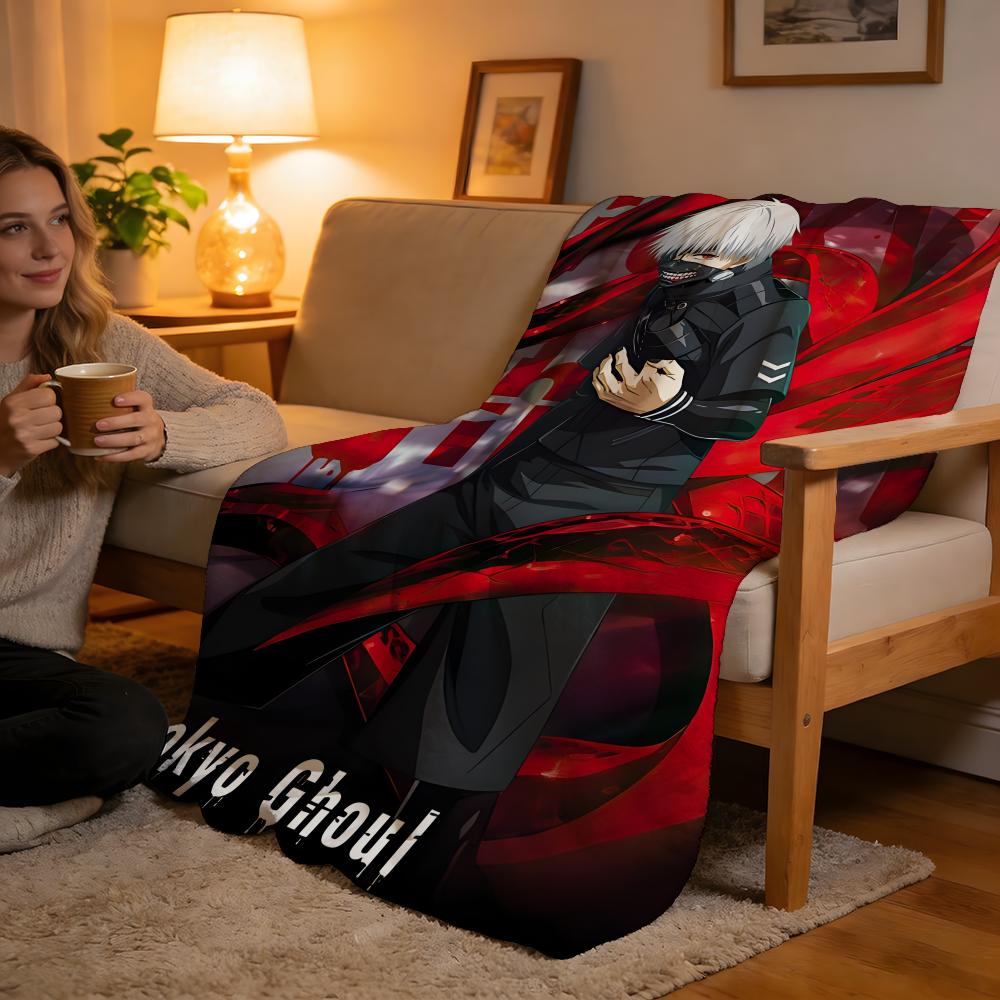 Throw High-Density Short Plush Blanket For Sofa Nap Air-Conditioned Room Soft Skin-Friendly Tokyo Ghoul