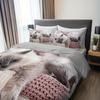 Cat Pattern Print Bedding Set, Black and White Ink Duvet Cover Set with "Dream" Print, Modern Tribal Bedroom Decor