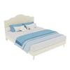 Modern minimalist soft bed, comfortable headboard, 140*200CM, beige, low box bed frame does not include gas rod, include 140*200cm mattress.
