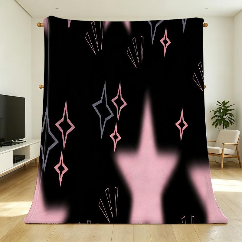 No-Shed Star Flannel Throw Blanket | Soft Cozy Warm Blanket for Home, Lounge, Naps, Movie Nights, Christmas & Halloween