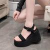 Thick-soled comfortable open-toed sandals women's summer 2025 new heightening soft-soled Roman sandals outer wear premium shoes