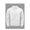 Men's White Waffle Textured Lapel Long Sleeve Slim Fit Polo Shirt
