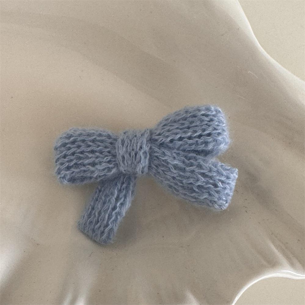2Pcs/set Korean Winter Knit Bow Hair Clip Fashion Crochet Barrettes for Schoolgirl Cute Hair Accessories All-Match Headwear
