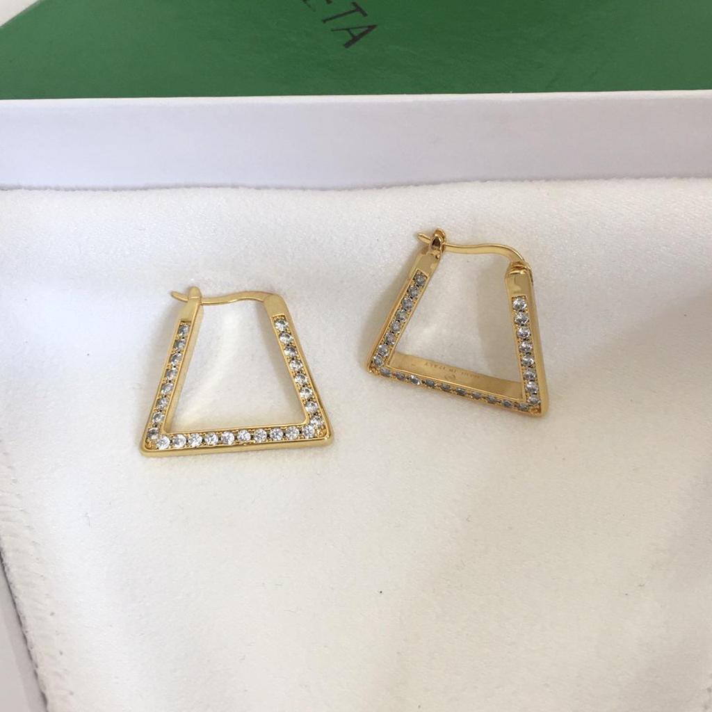 BV Style 23 Triangle Geometric Diamond Hoop Earrings for Women